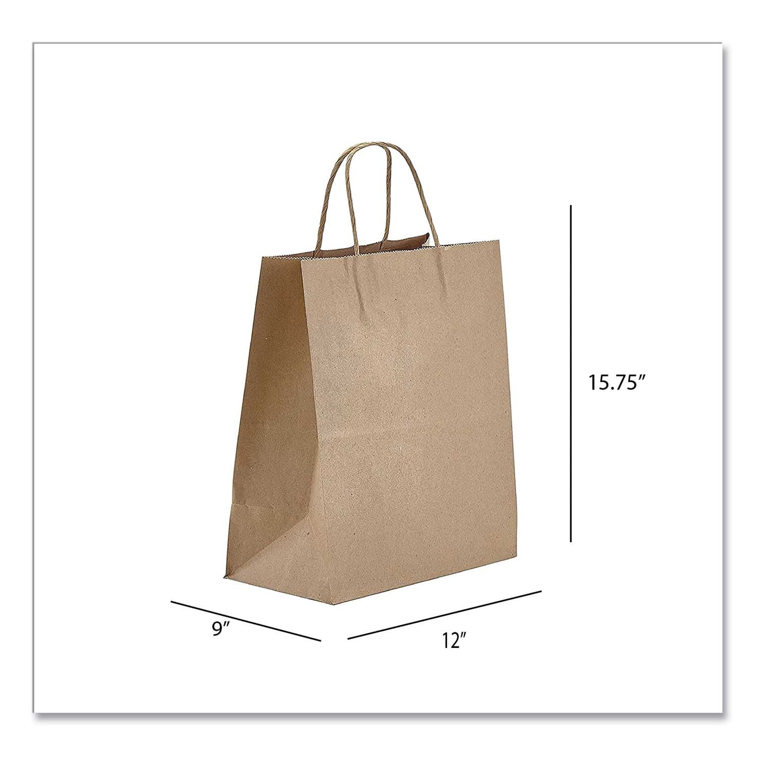 Prime Time Packaging Natural Regal Kraft Paper Bag, 12 x 9 x 15.75 inch -- 200 per case