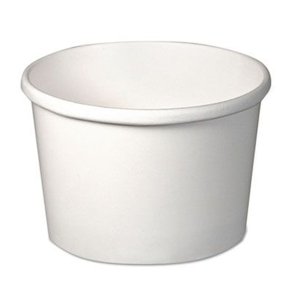 SOLO White Flexstyle Double Poly Paper Container, 8 Ounce - 25 per pack -- 20 packs per case