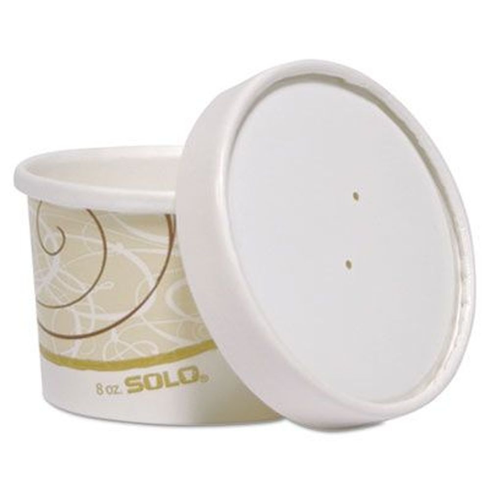 SOLO Symphony Flexstyle Double Poly Paper Food Container and Lid, 8 Ounce - 25 per pack -- 20 packs per case