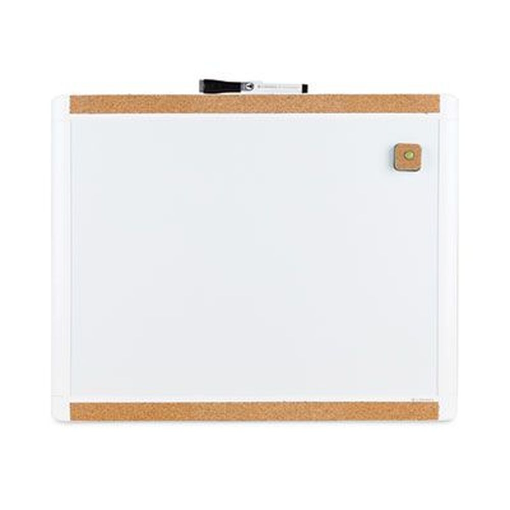 U Brands PINIT White Surface White Plastic Frame Magnetic Dry Erase Board, 20 x 16 inch