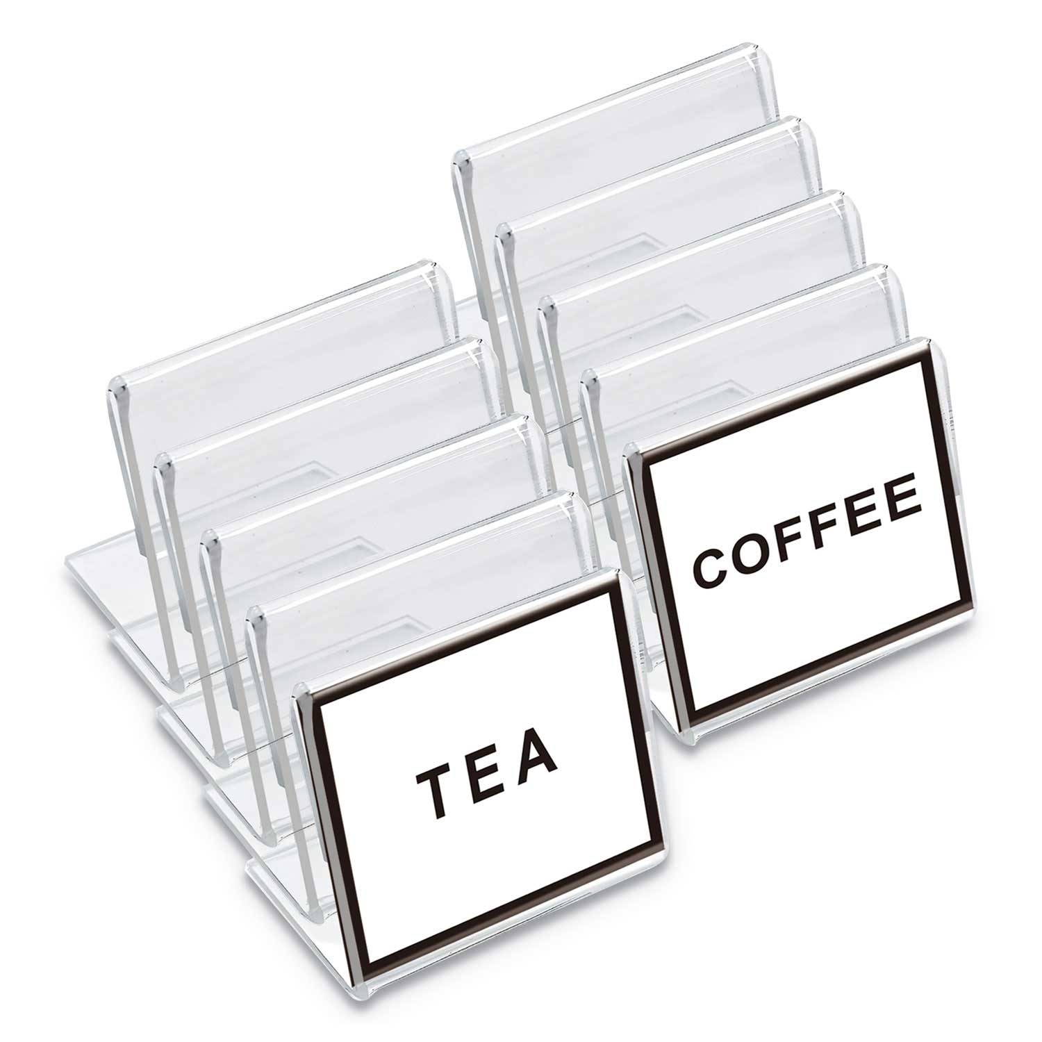 Universal Plastic Clear Mini Table-Top Sign, 1 1/2 x 2 inch - 10 per pack -- 1 pack per case