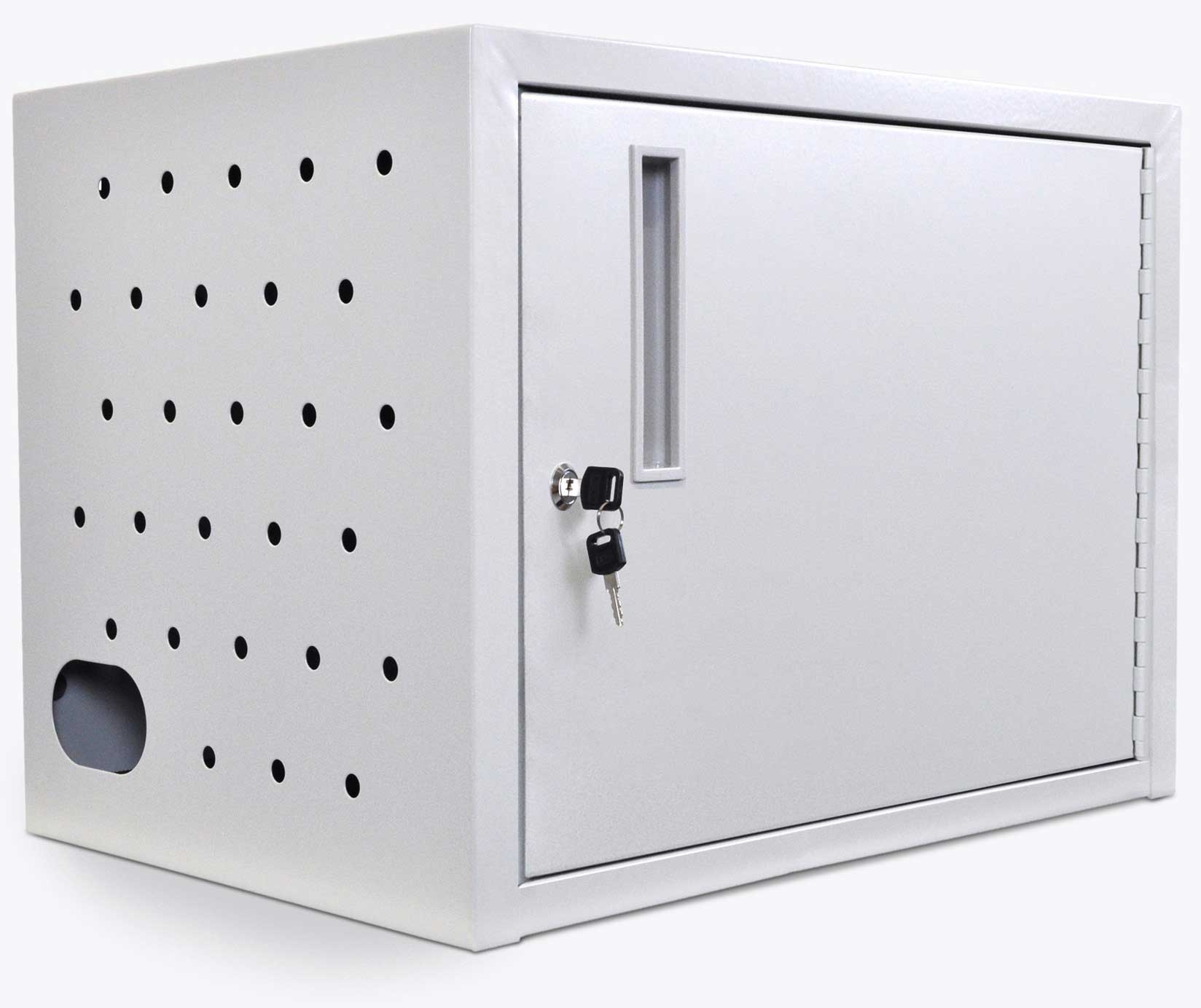 Luxor Gray 12 Tablet Wall / Desk Charging Box, 19 x 13 x 14 inch Height