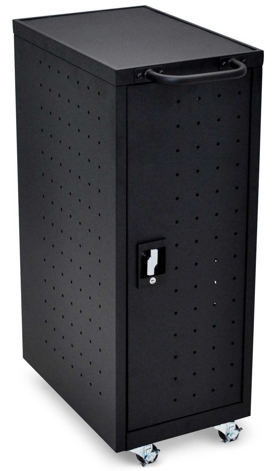 Luxor Black 12-Laptop / Chromebook Compact Charging Cart, 14 x 21.15 x 39.625 inch