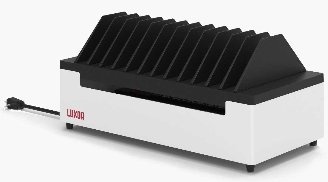 Luxor Black 12-Port Charging Station for Laptops Tablets and Mobile Devices, 23.6 x 11.8 x 10.9 inch Height