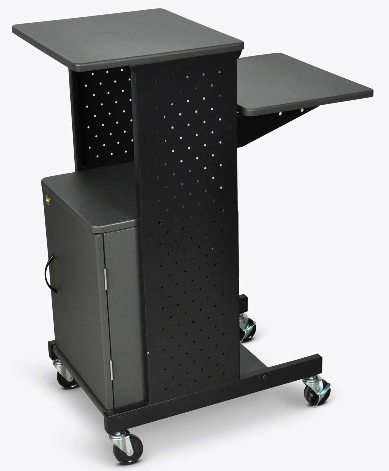 Luxor Black Mobile Presentation Cabinet, 18 x 30 x 40.25 inch Height