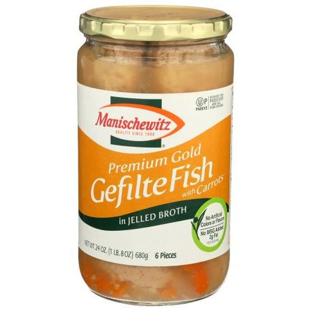 Premium Glod Gefilte Fish with Carrots in Jelled Broth