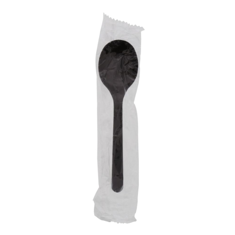 Black Polypropylene Medium Heavy Weight Soup Spoon