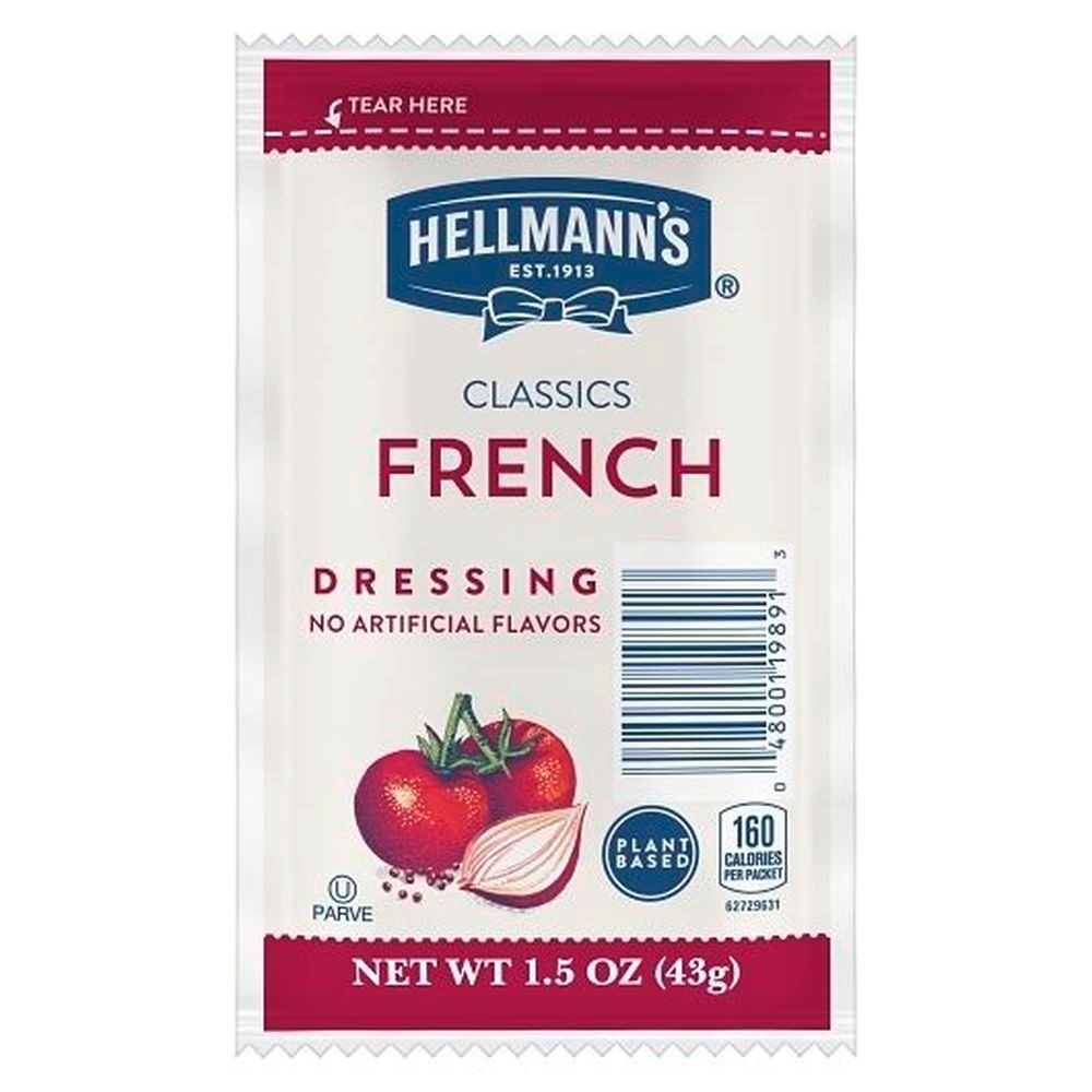 Hellmanns Classics Salad Dressing Portion Control Sachets French, 1.5 Ounce -- 102 per case