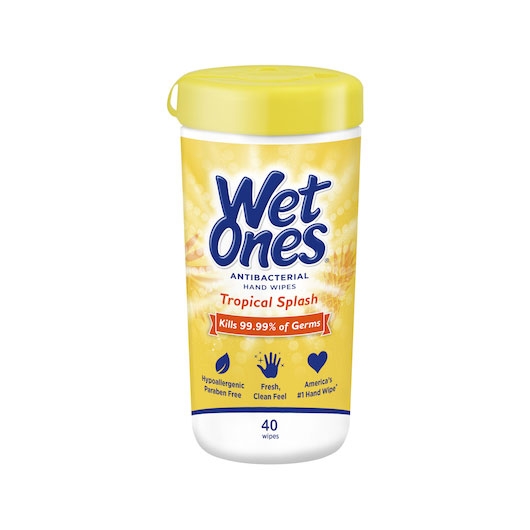 Wet Ones Moist Wipe Tropical Splash Scent Antibacterial, 40 per pack -- 12 packs per case.