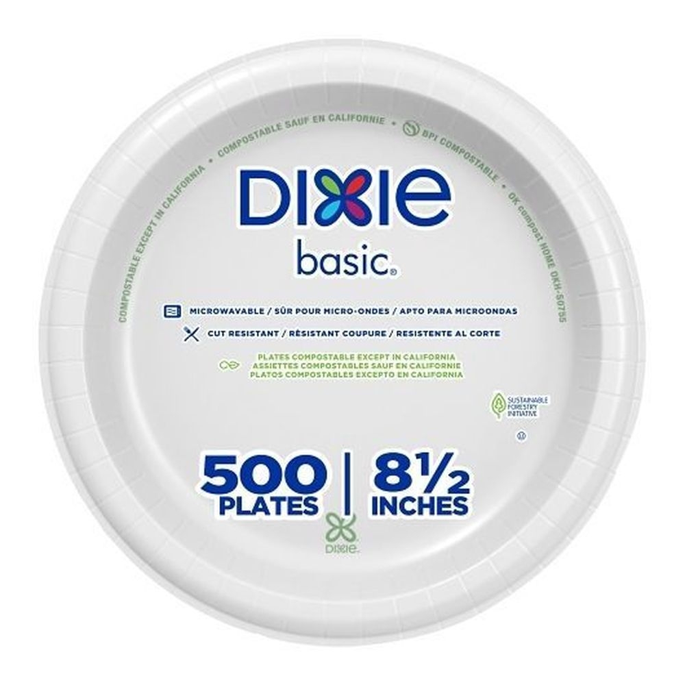 8.5 inch White Light-Weight Disposable Paper Plate