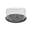 Pactiv RPET Black Cake Base with Rose Dome Lid, 2 Ounce Capacity -- 45 per case