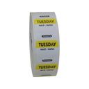 Ncco National Checking 1 x 1 inch Trilingual Yellow Tuesday Permanent Label, 1000 count