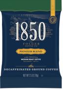 Folgers 1850 Pioneer Blend Medium Roast Decaffeinated Ground Coffee, 2.5 Ounce -- 24 per case.