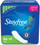 Stayfree Maxi Super Pads - 66 count per pack -- 3 packs per case
