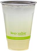 Responsible Products PLA Compostable Clear Cold Cup, 16 Ounce Capacity -- 1000 per case