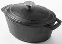 American Metalcraft Cast Iron Steel Large Oval Casserole, 3 Quart