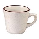 Vertex China Caravan Brown Speckled Double Band Undecorated American White Tall Cup, 3 1/4 inch -- 36 per case.