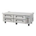Migali Stainless Steel 72 inch Wide Refrigerated Chef Base, 72.4 inch Width x 32 inch Depth x 26.6 inch Height