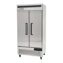 Migali Stainless Steel Slim 2 Door Reach-In Freezer with 6 Adjustable Shelves, 39.5 inch Width x 31.5 inch Depth x 83.2 inch Height