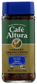 Cafe Altura Organic Decaf Medium Roast Instant Coffee, 3.5 Ounce -- 6 per case
