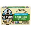 Season Skinless and Boneless Sardines in 100 Percent Olive Oil, 4.375 Ounce -- 12 per case