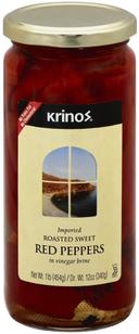 Krinos Roasted Red Peppers, 16 Ounce -- 6 per case