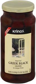 Krinos Greek Black Olives, 16 Ounce -- 6 per case