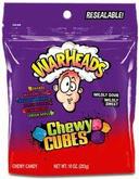Warheads Chewy Cubes Candy, 10 Ounce - Stand Up Bag -- 12 per case