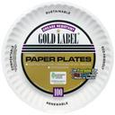 Gold Label Grease Resistant 9 inch Coated Paper Plates, 100 count - 12 per case