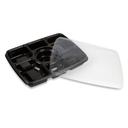D and W Fine Pack 96 Ounce Black Rectangular 6-Compartment PET Tray with Dip Cup and Lid, 60 count