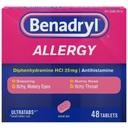 Benadryl Allergy Ultratabs Tablets with Allergy Relief and Diphenhydramine HCI, 48 count -- 72 per case