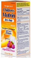Motrin Childrens Dye Free Oral Suspension Berry Flavor Pani Reliever and Fever Reducer, 4 Fluid Ounce -- 36 per case.