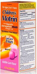 Motrin Childrens Oral Suspension Bubblegum Flavor Pain Reliever and Fever Reducer, 4 Fluid Ounce -- 36 per case.