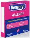 Pfizer Benadryl Allergy Ultratab Tablet, 24 per unit -- 24 boxes per case