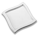 Waves Square White Plastic Plate, 9 inch -- 120 per case.