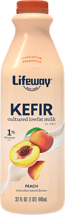Lifeway Probiotic Low Fat Peach Kefir, 32 Ounce -- 6 per case.
