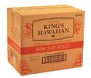 Kings Hawaiian Original Mini Sub Rolls, 12 Ounce - 6 per pack -- 12 per case.