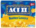 Act II Microwave Butter Lovers Popcorn, 16.5 Ounce -- 6 per case