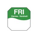 Daymark MoveMark Octagonal Trilingual Day of Week Removable Label - Friday, 1 inch -- 12 rolls per case.