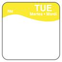 Daymark Square Wash Off Bilingual Day of the Week Label - Tuesday, 1 inch -- 12 rolls per case.