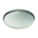 Gobel Tin Plate Round Fluted Tart Mold with Fixed Bottom, 10.6 inch Dia x 1 inch Height Cavity