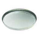 Gobel Tin Plate Round Fluted Tart Mold with Fixed Bottom, 11 inch Dia x 1 inch Height Cavity