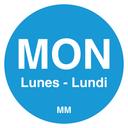 Daymark Circle Blue Day Of The Week Food Label, 0.75 inch -- 24000 per case