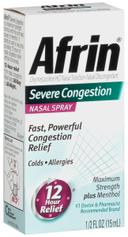 Afrin 12 Hour Severe Congestion Nasal Spray, 15 Milliliter -- 36 per case.
