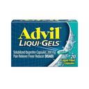 Advil Liqui-Gels Solubilized Ibuprofen Liquid Filled Capsule - 20 count per pack -- 72 packs per case