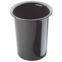 Cal-Mil Black Solid Melamine Cylinder for Flatware or Condiment Display, 4.50 x 4.50 x 5.50 inch