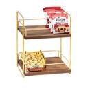 Cal-Mil Brass 2 Tier Mid Century Merchandiser, 13 x 12 x 16.5 inch