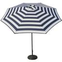 American Maid Aluminum Navy Blue and White Stripe Umbrella, 9 feet -- 4 per case