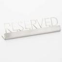 American Metalcraft Stainless Steel Laser Cut Reserved Sign, 5 x 3/4 x 1 1/4 inch