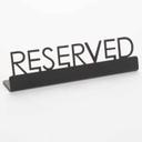 American Metalcraft Laser Cut Black Reserved Sign, 5 x 3/4 x 1 1/4 inch